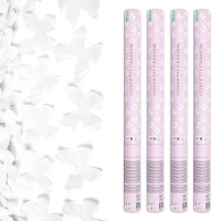 Witte Vlinder Confetti Kanon 40 cm - 12 stuks