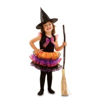 Heksenkostuum met multicolour tutu voor meisjes