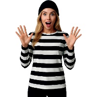 Dames T-shirt met zwart-witte strepen