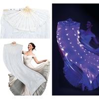 Witte LED-waaier 75 x 150 cm