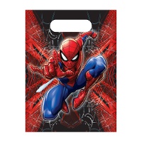 Spiderman plastic zakjes met spinnenwebmotief - 6 stuks