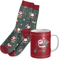 Cadeauset met mok en kerstsokken met de Kerstman