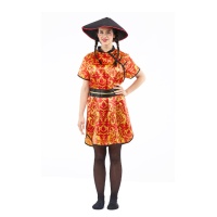 Chinees rood en geel kostuum voor vrouwen
