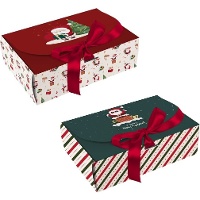 Kerstcadeaudoos met kerstmanmotief, assorti - 1 stuk