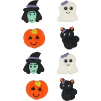 Halloween suikerfiguren van heks en kat - Wilton - 8 stuks