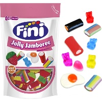 Gesorteerde zak met kleurrijke gummies en drop - Fini Jolly jamboree - 165 gr