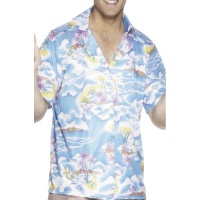 Blauw Hawaïaans shirt voor volwassenen