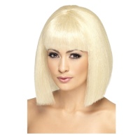 Korte blonde pruik met pony