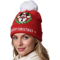 Kerstmuts met rendiermotief en glitter