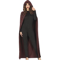 130 cm bruine cape met capuchon voor volwassenen