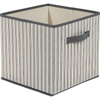 Opbergmand 30 x 30 x 29 cm, grijs gestreept