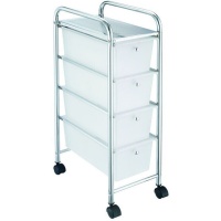 Hulpwagen van 80,5 x 39 x 24 cm met 4 witte laden