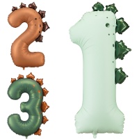 Dinosaurus Nummer Ballon 92 cm - PartyDeco - 1 Stuk