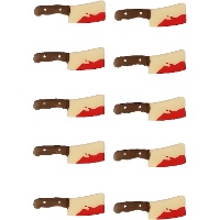 Witte chocolade figuren van bebloede messen - 10 stuks