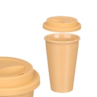 Beker van 360 ml met siliconen deksel - 1 stuk
