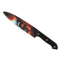 Mes met vurige schedel van 31 cm