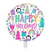 Ronde 'Happy Holidays' ballon van 45 cm - Party love