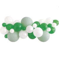 Slingers van gemengde groene ballonnen - 27 stuks
