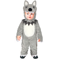 Grijs wolvenkostuum voor baby's