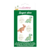 Dinosaurus- en eivormige suikerdecoraties - Scrapcooking - 6 stuks
