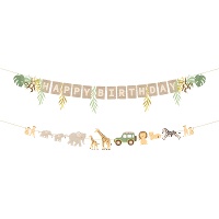 Happy Birthday-slinger Safari mix, 1,80 m