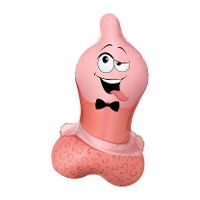Roze condoomballon van 68 cm
