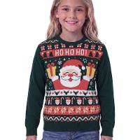 Kinder Kersttrui met Santa Claus Ho Ho Ho