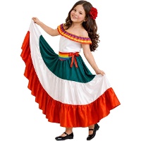 Meisjes Mariachi Kostuum in het Wit