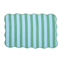Placemat 45 x 30 cm met verticale strepen en golvende rand