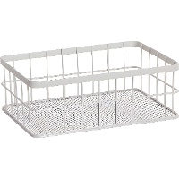 Witte metalen mand 24,5 x 16,5 x 9 cm