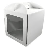 Taartdoos van 30 x 30 x 20 cm met handvat en venster - Hilarious
