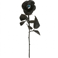 Zwarte roos bloem met oog 42 cm