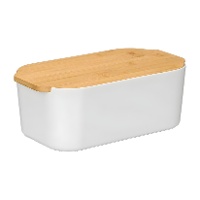 Broodtrommel van 33 x 18,5 x 12 cm met bamboe deksel - 1 stuk
