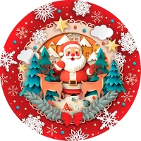 Santa Claus borden van 23 cm - 6 stuks