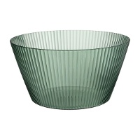 Gestreepte saladeschaal van acryl, 22,5 cm