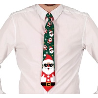 Grappige kerststropdas met de kerstman