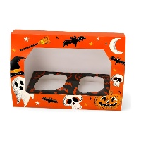 Oranje Halloweendoos voor 2 cupcakes - Azucren