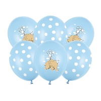 Latex ballonnen van 30 cm van Elephant Baby - 6 stuks - PartyDeco