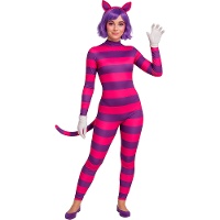 Roze gestreept kattenkostuum 