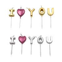 Kaarsen van I love you - Pastkolor - 5 stuks