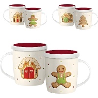 Mok van 350 ml Sweet Christmas met theefilter - 1 stuk