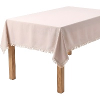 Tafelkleed van 2,50 x 1,40 m van natuurlijke stof met franjes