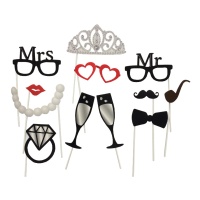 Kit voor bruiloftsevenement fotocall - 12 stuks