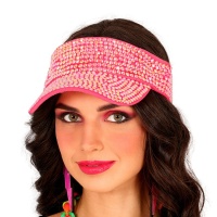 Kleurrijke visor met glitters - 1 stuk