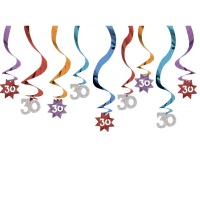Decoratieve hangversieringen voor 30e verjaardag, 61 cm - 15 stuks