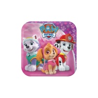 Vierkante Paw Patrol borde van 18 cm - 8 stuks