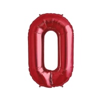 Rode nummer 0 ballon van 100 cm