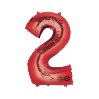 Nummer 2 rode ballon van 55 x 83 cm - Anagram