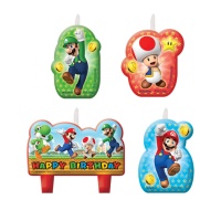 Super Mario Kaarsen - 4 stuks