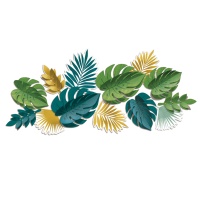 Decoratie van groene en gouden kartonnen bladeren - 13 stuks